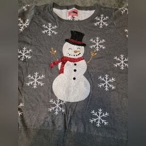 Tipsy Elves Sequined Snowman Snow Day Ugly Christmas Sweater Women's NWT 1X
